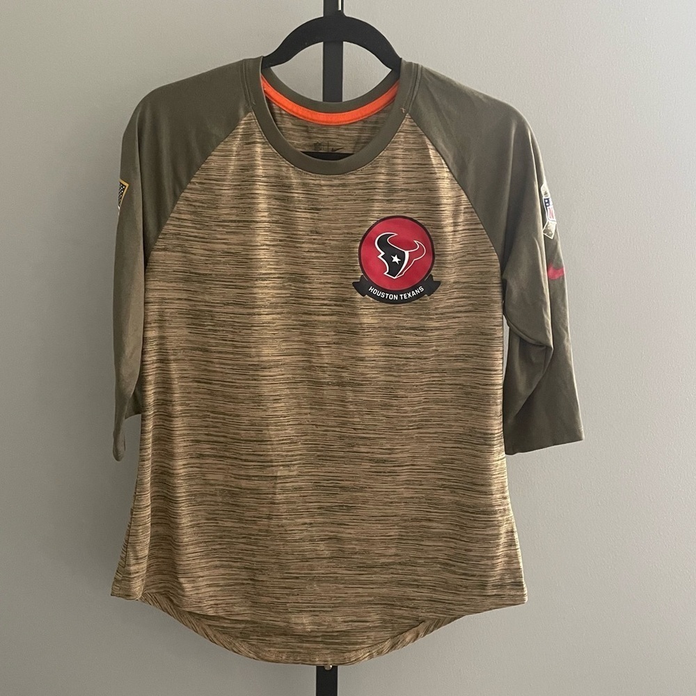 Nike Salute To Service Shirt 3/4 Sleeve Houston Texans Size Medium